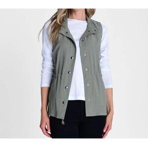 Christopher & Banks Women's Cinched Waist Snap Front Vest Size X